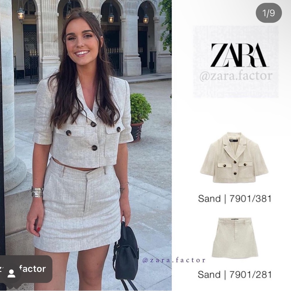 NWT Zara linen blend cropped blazer - M